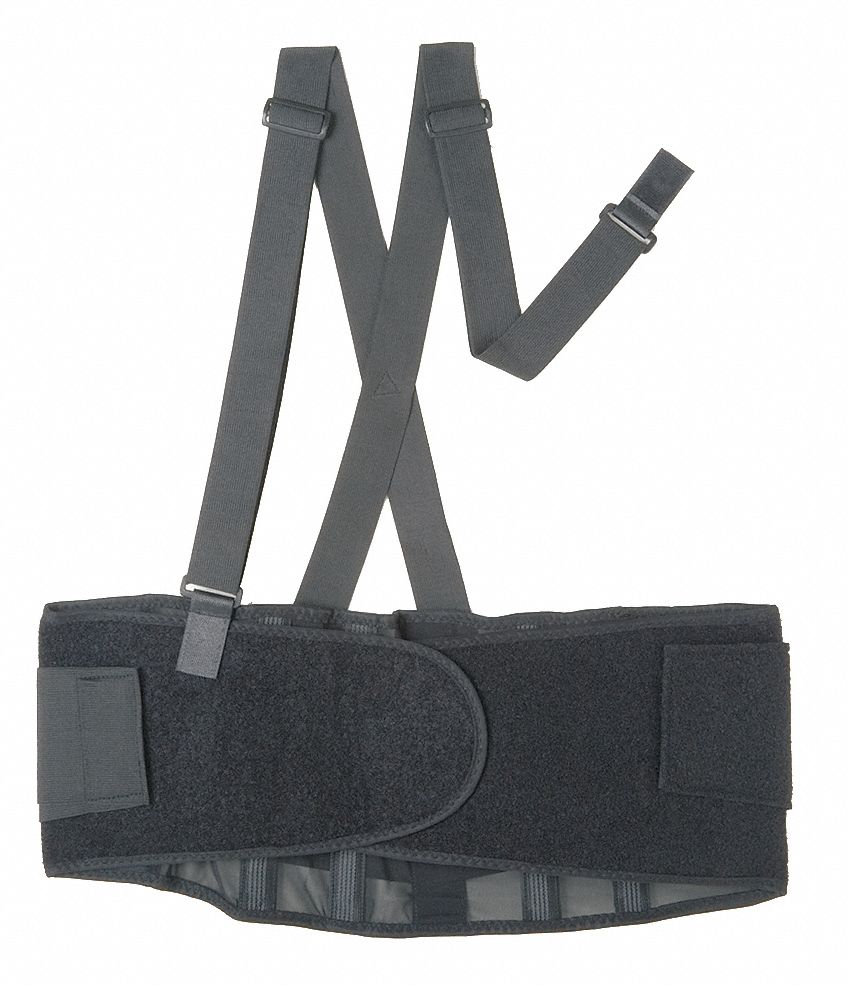 BACK SUPPORT WITH STAY,BLACK,UNIV