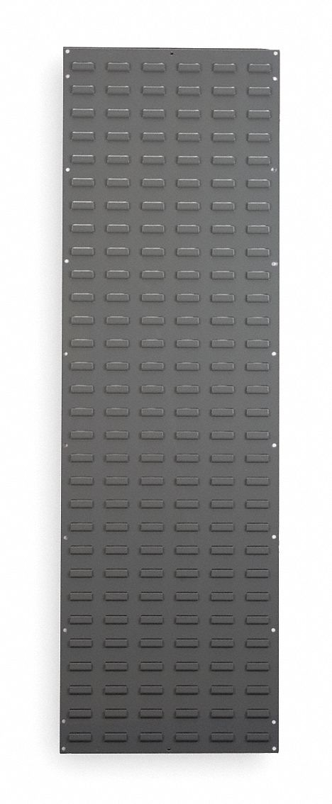 Louvered Panel: 61 in x 18 in x 5/16 in, 1 Sides, 0 Bins, Gray