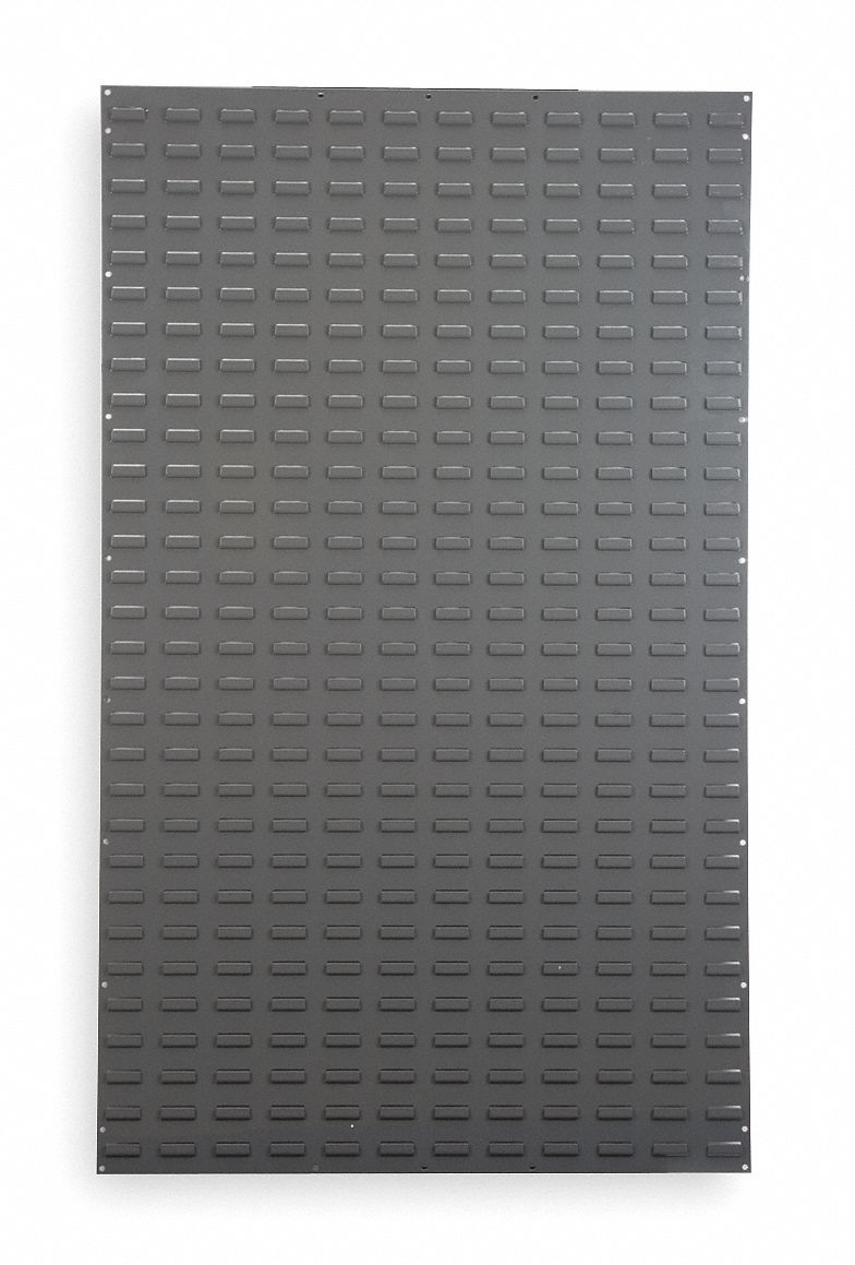 Louvered Panel: 61 in x 36 in x 5/16 in, 1 Sides, 0 Bins, Gray