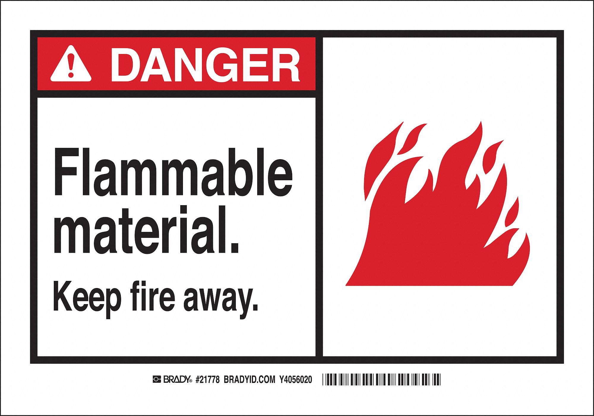 Danger Sign, Flammable Material. Keep Fire Away., Header Danger ...