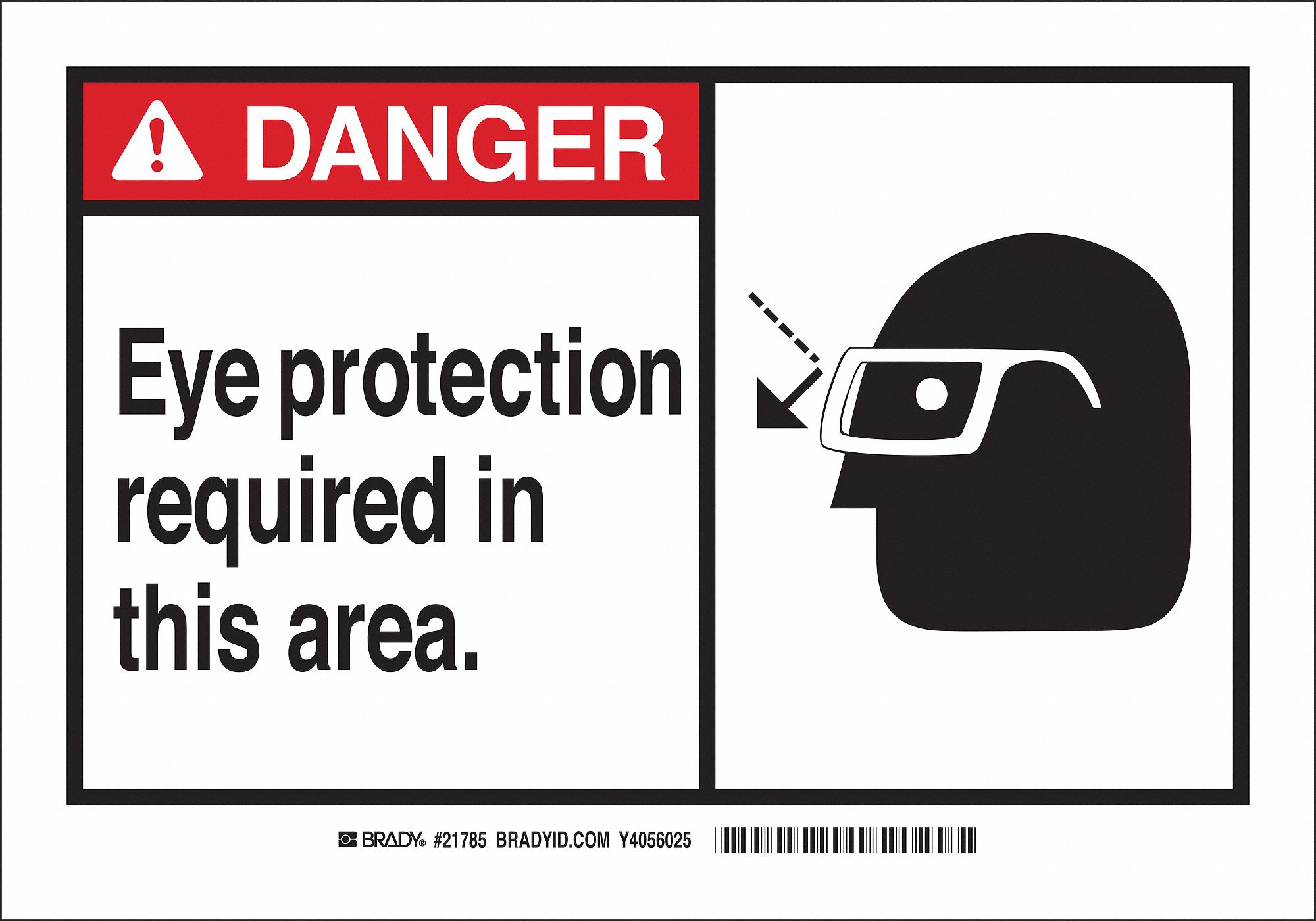 DANGER SIGN, PLASTIC, MOUNTING HOLES, NOT RETROREFLECTIVE, 0.059 IN THICK, RECTANGLE, 7 X 10 IN