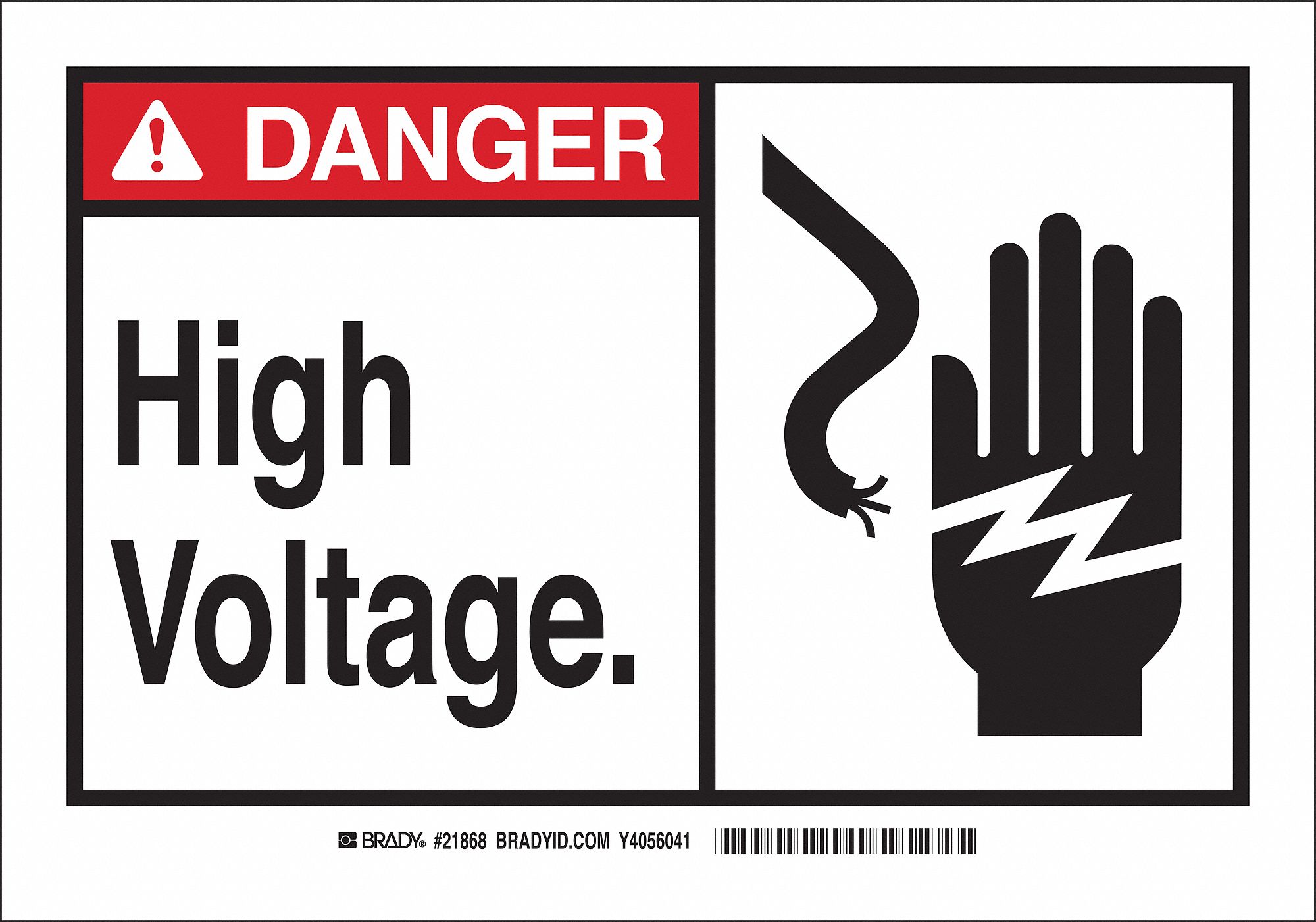 Danger Sign, 7 x 10 In., Self-Adhes.