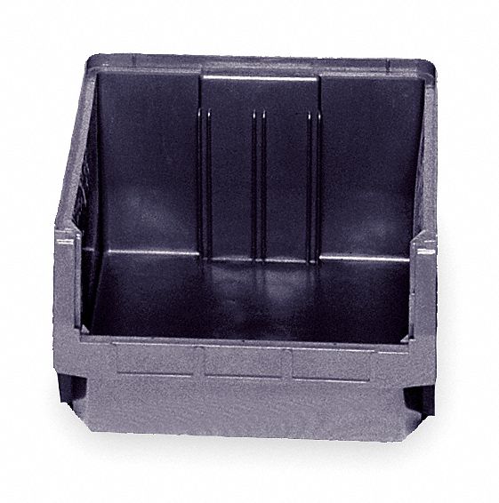 Shelf Bin: 19 3/4 in Overall Lg, 18 3/8 in x 11 7/8 in, Black