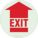 EXIT FLOOR SIGN, POLYESTER, 17 IN WIDTH, 17 IN HEIGHT, ADHESIVE FLOOR, EXIT, RED