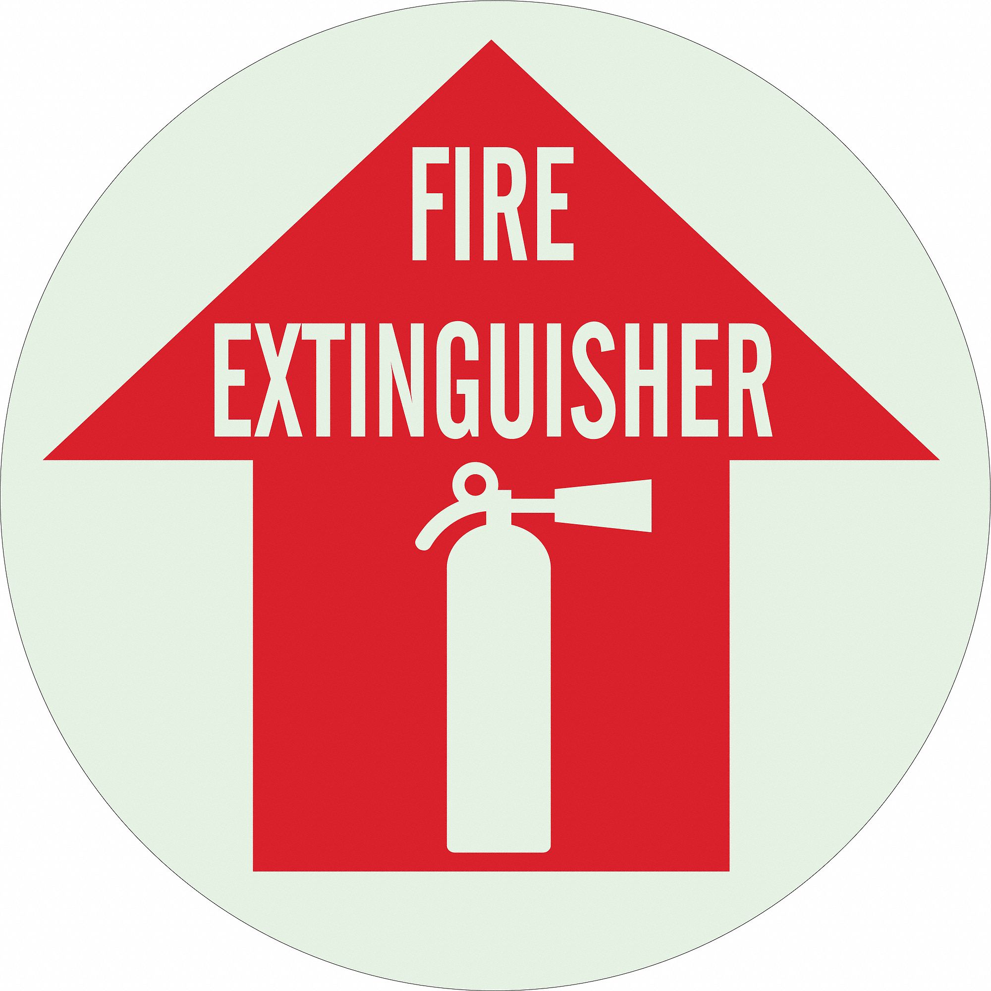 FIRE EQUIPMENT SIGN, NO HEADER, POLYESTER, 17 IN X 17 IN, ADHESIVE SURFACE, NOT RETROREFLECTIVE, RED