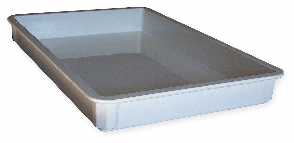 MOLDED FIBERGLASS Stacking Container, White, 3 inH x 25 3/4 inL x 17 3/