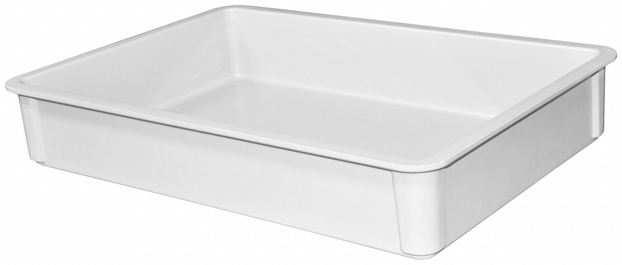 Stacking Tote: 7.1 gal, 25 3/4 in x 17 3/4 in x 4 1/2 in, -60°F to 250°F, Gray