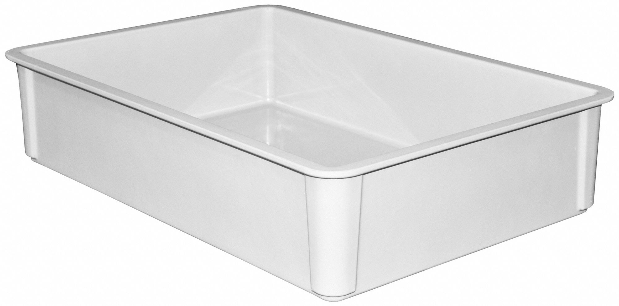 Stacking Tote: 9.5 gal, 25 3/4 in x 17 3/4 in x 6 in, -60°F to 250°F, Gray, Solid