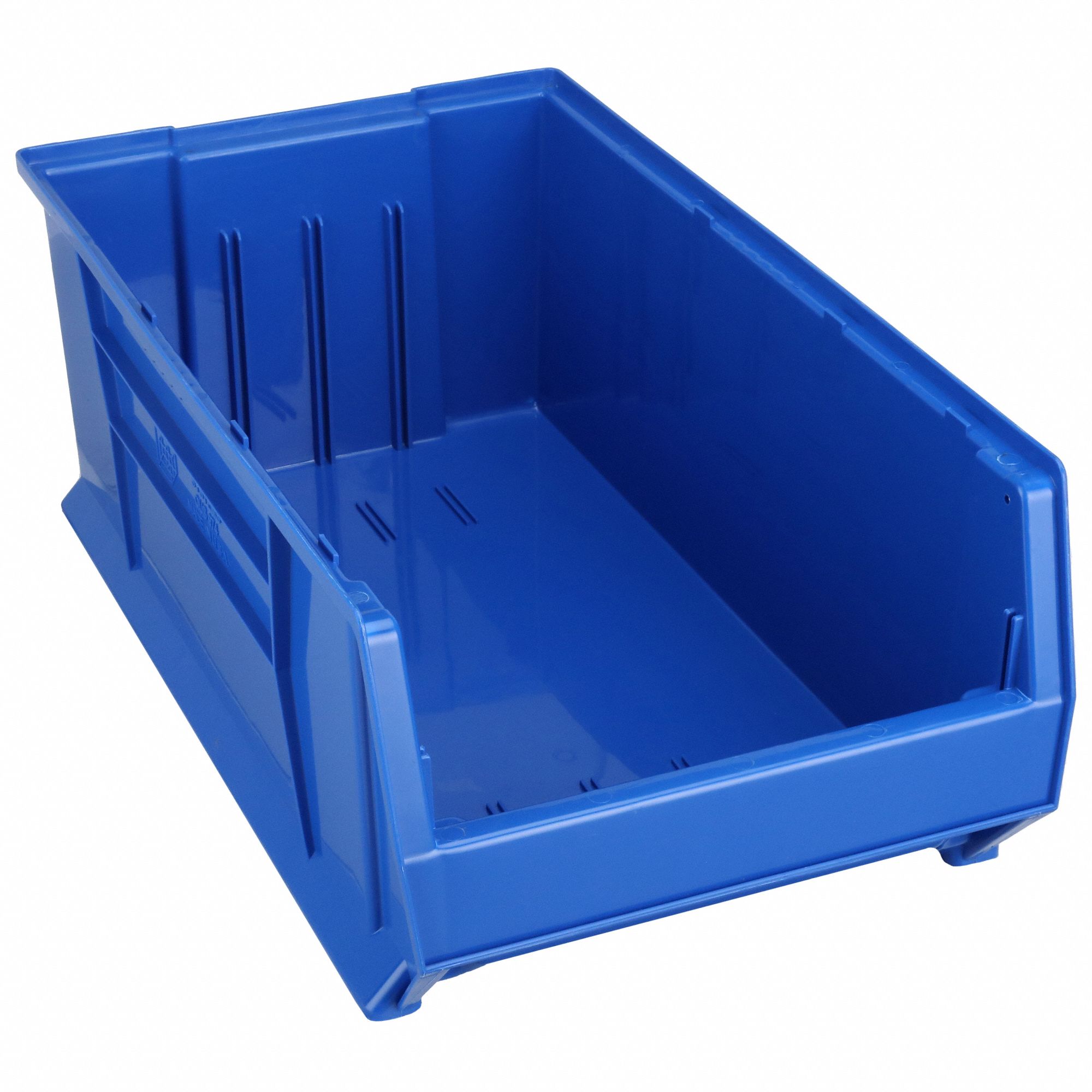 Bin: 29 7/8 in Overall Lg, 16 1/2 in x 11 in, Blue, Stacking Capable