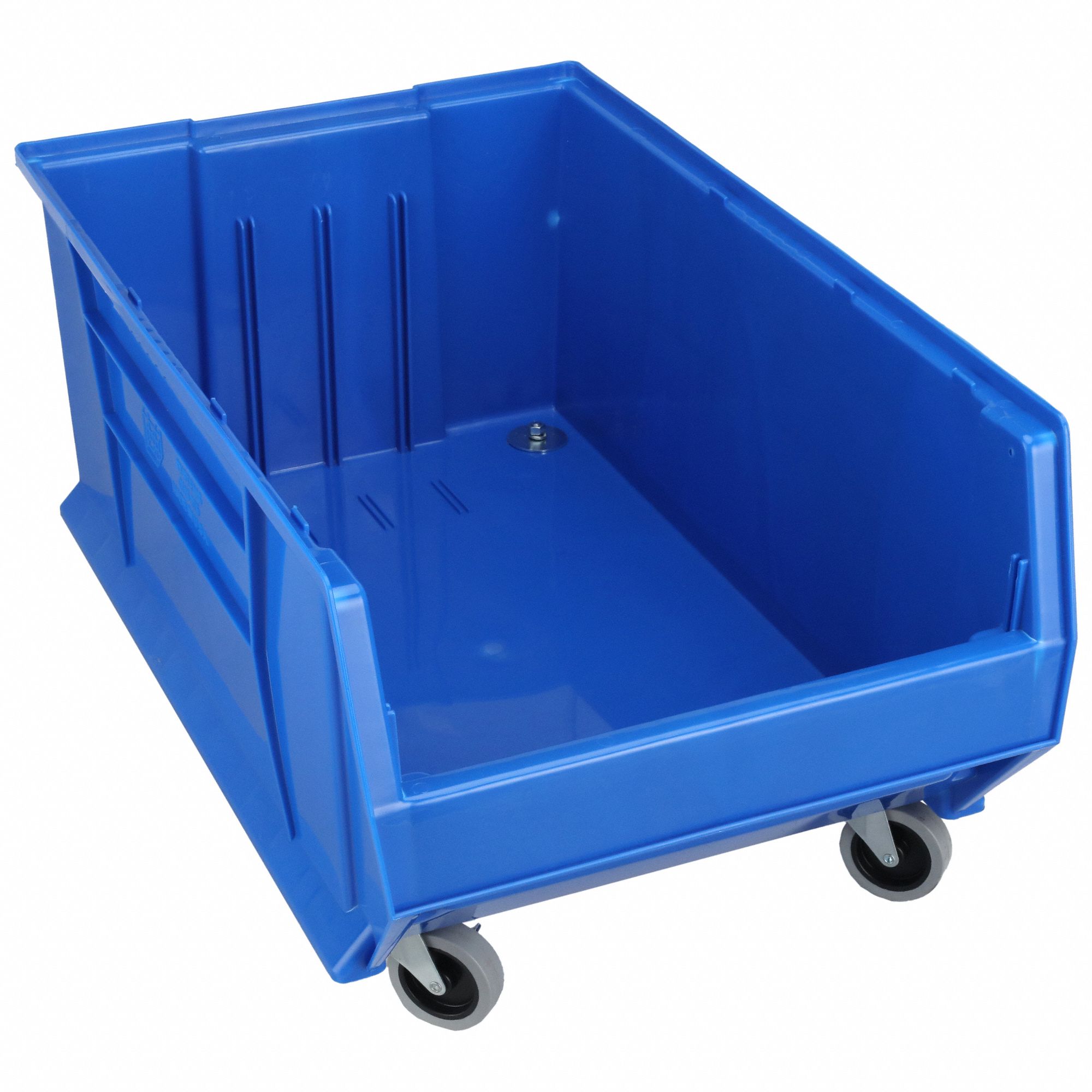MOBILE BIN, 29⅞ IN OVERALL L, 18&frac14; IN X 12 IN, BLUE, STACKABLE