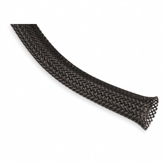 PET Expandable Braided Sleeving - 40mm (1-1/2″) Diameter - 10m - Grey