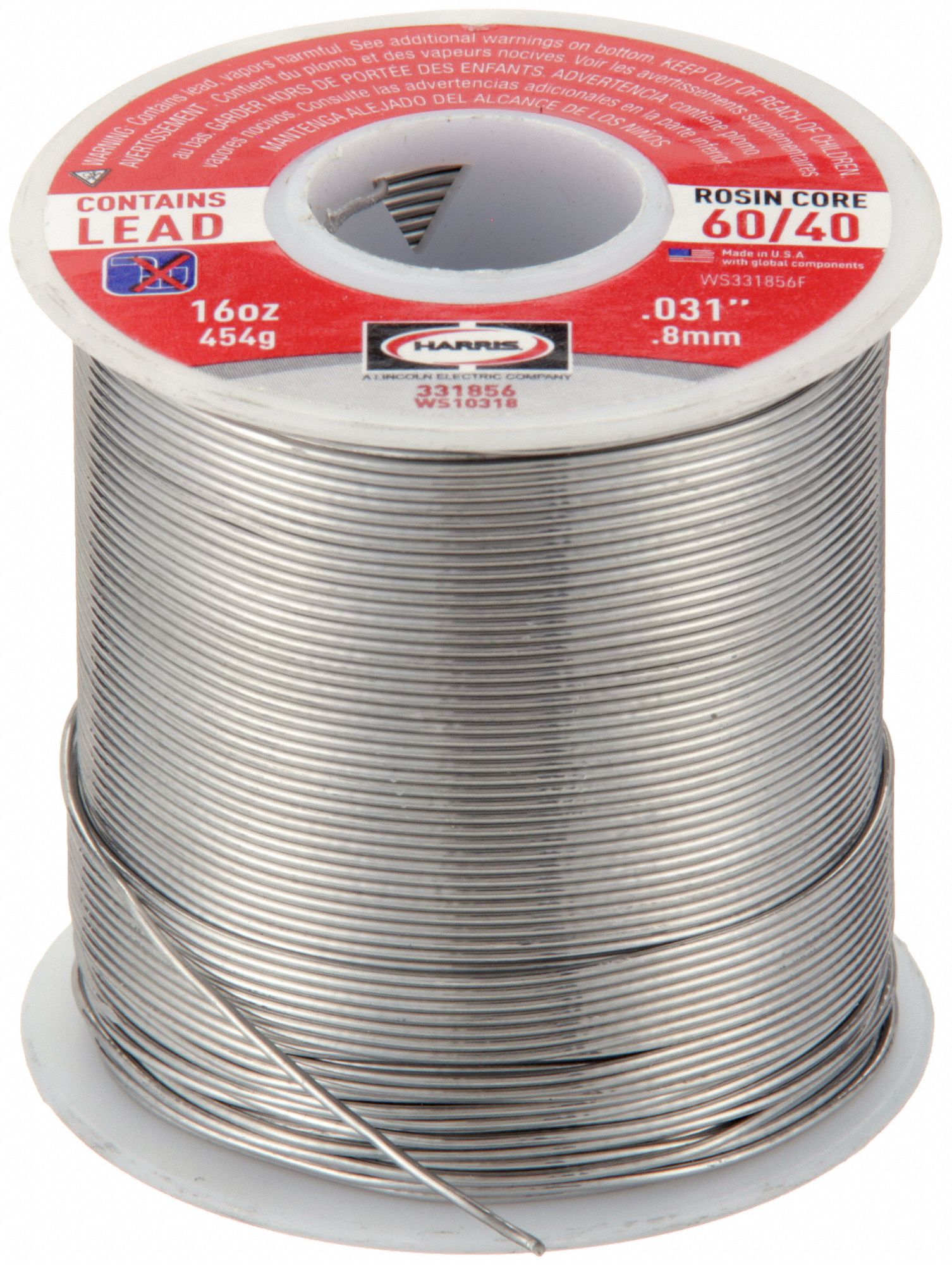 HARRIS 1 32 In X 16 Oz 60 40 Solder Wire 1UYH4 331856 Grainger