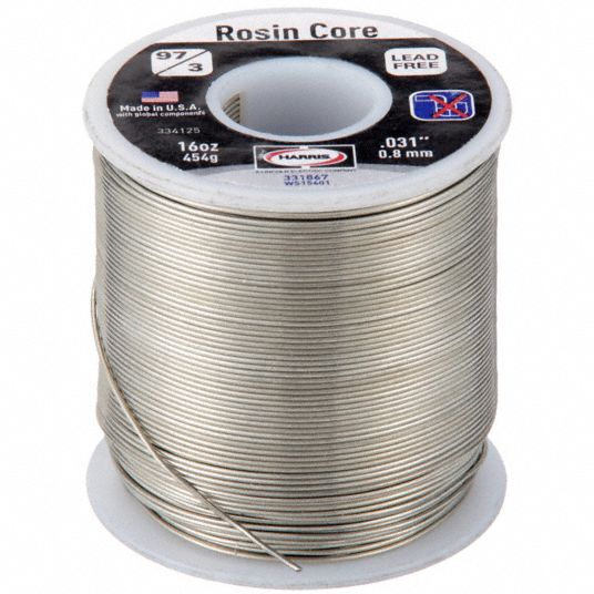 Worthington 331867 Rosin Core Solder,Dia 0.031 In,1lb