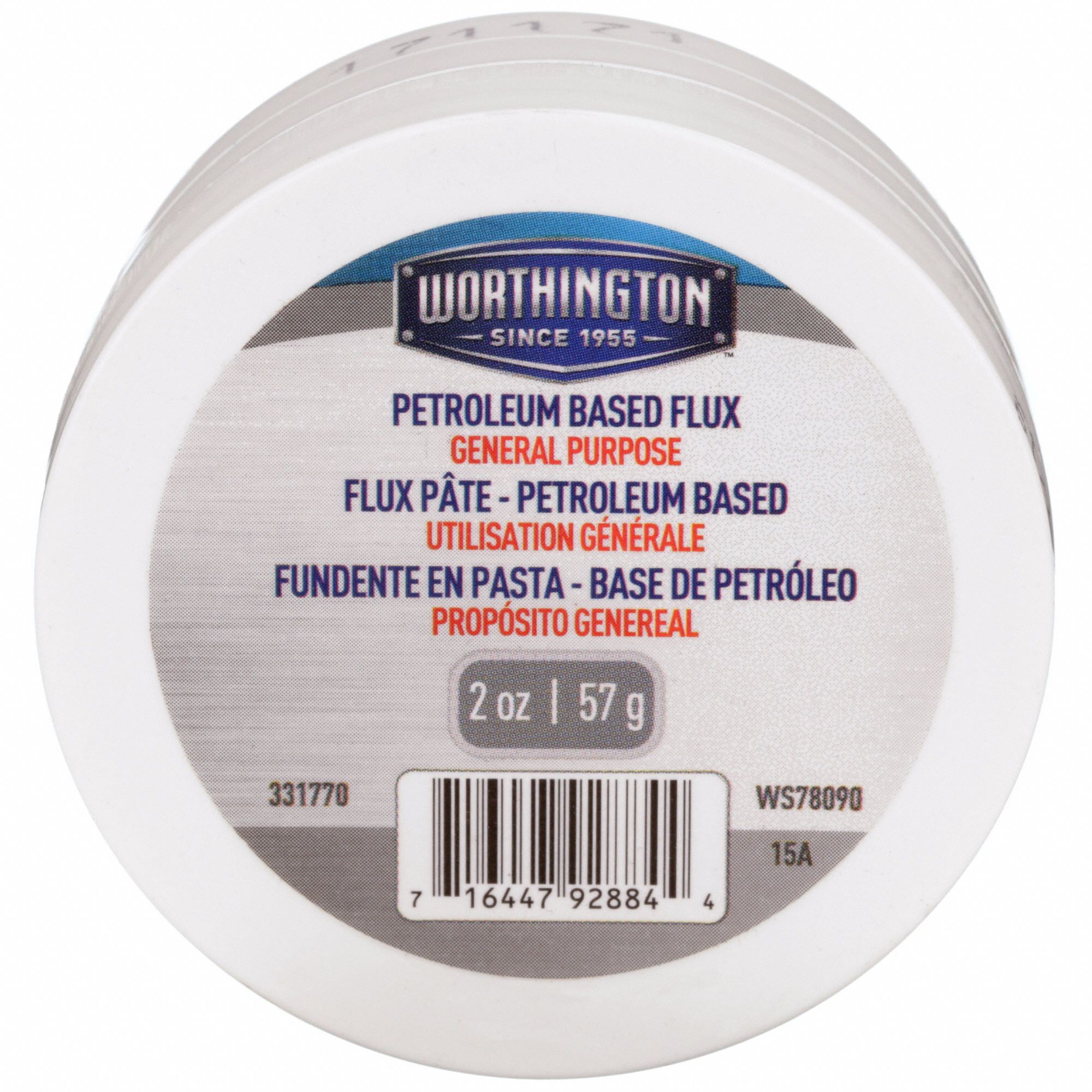 WORTHINGTON Lead Free Flux, 2 Oz, For Solder Prep 1UYJ2331770 Grainger