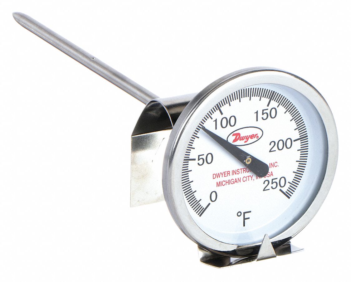 Dual-Scale Dial-Type Liquid Thermometer w/8 Probe. Coburn