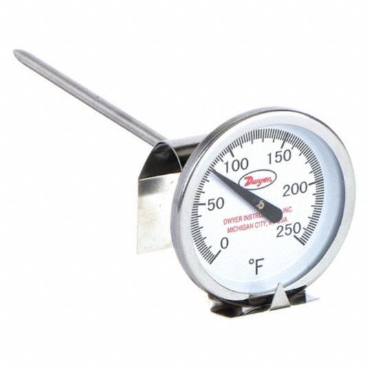 Stainless Steel Thermometer-Long Stem with Clip