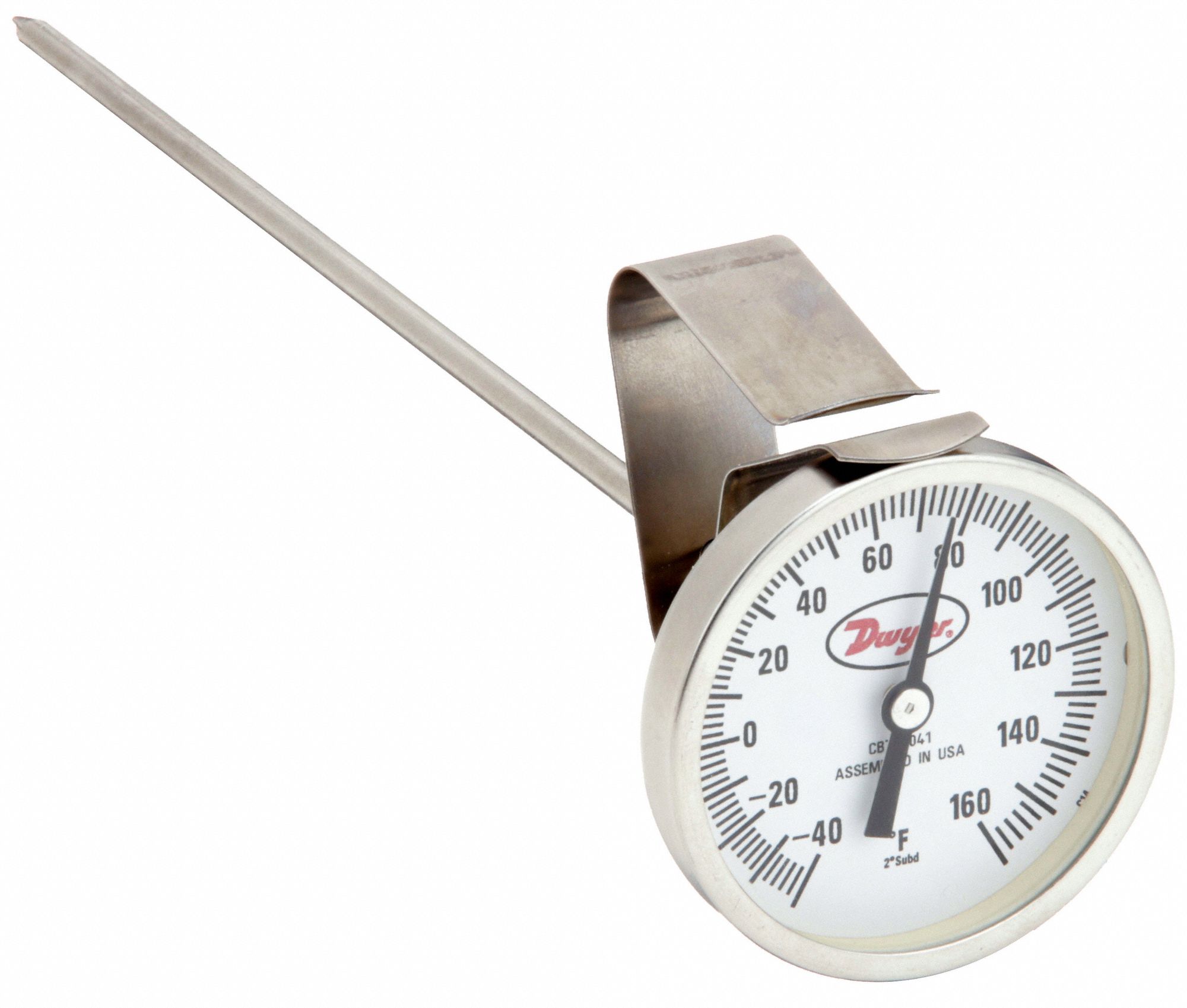 2.5 in. Stem Dial Thermometer - Stainless Steel —