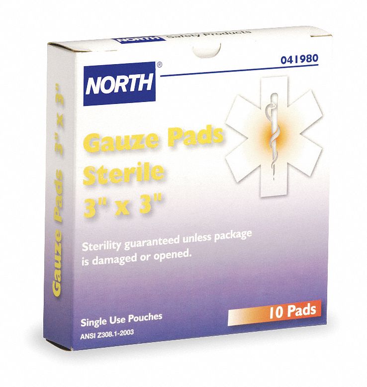 Sterile Gauze Pads, Individually Wrapped, Includes —, —, Pk 10 - Grainger