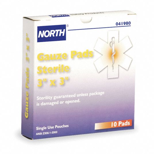 Sterile Gauze Pads, Individually Wrapped, Includes —, —, PK 10 - Grainger