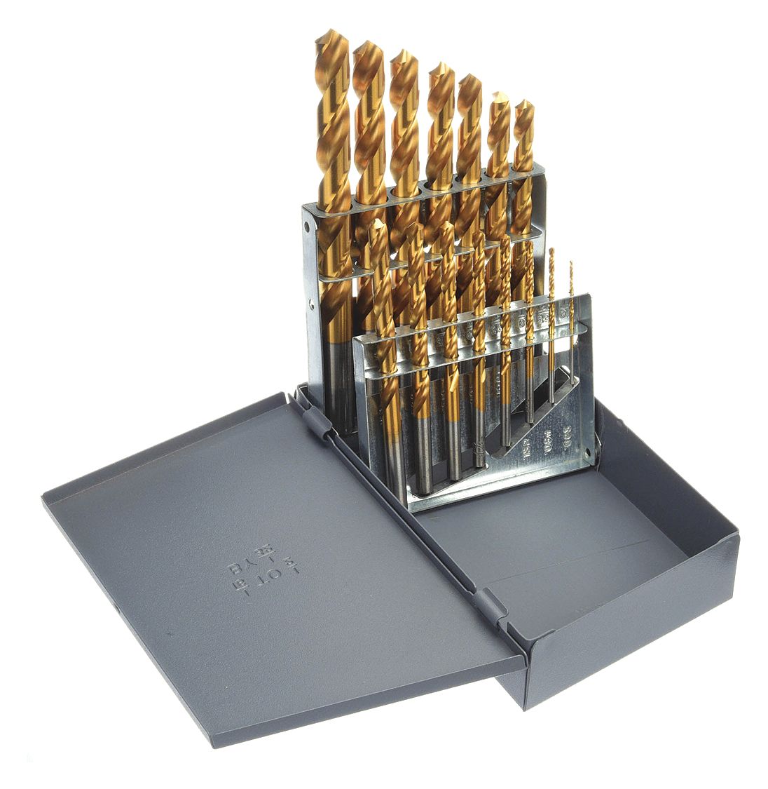 JOBBER LENGTH DRILL BIT SET, 1/16 IN SMALLEST BIT, ½ IN LARGEST BIT, HSS