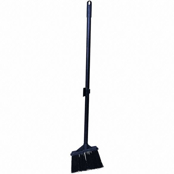 Lobby Broom: 5 7/8 in Sweep Face, Medium, Synthetic, Black Bristle, 4 in Bristle Lg