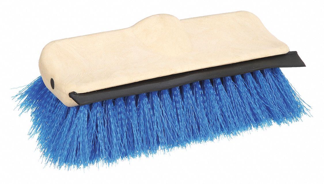 SCRUB BRUSH WITH SQUEEGEE,10 IN BRUSH L