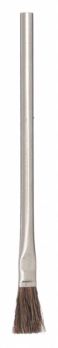 FLUX BRUSH, MEDIUM, TIN, BLACK/SILVER, HORSEHAIR BRISTLE MATERIAL, 24 PK