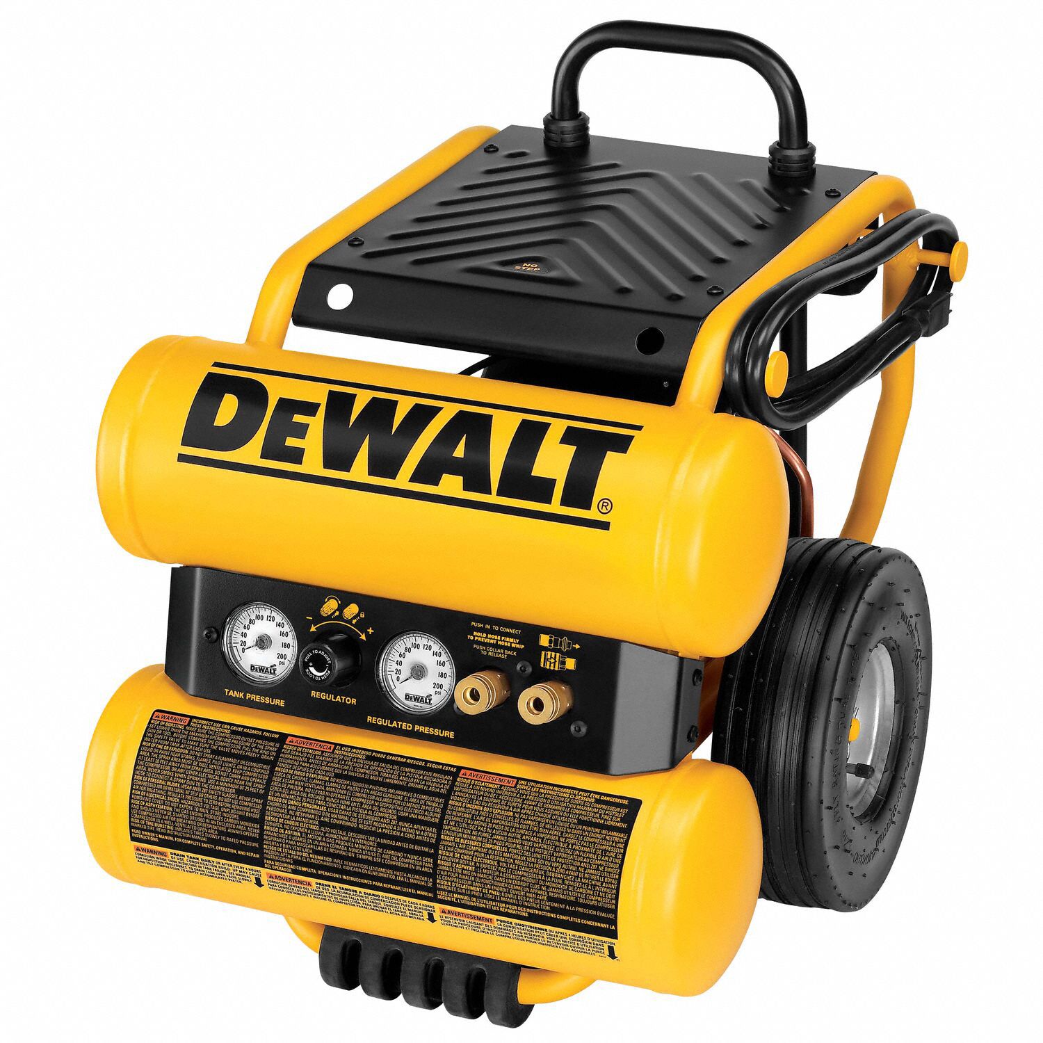 DEWALT Compresor de Aire Eléctrico , HP 0.90 , Presión Máx. 165 psi ,  Voltaje 120VCA - Compresores de Aire Portátiles Eléctricos - 43WL24