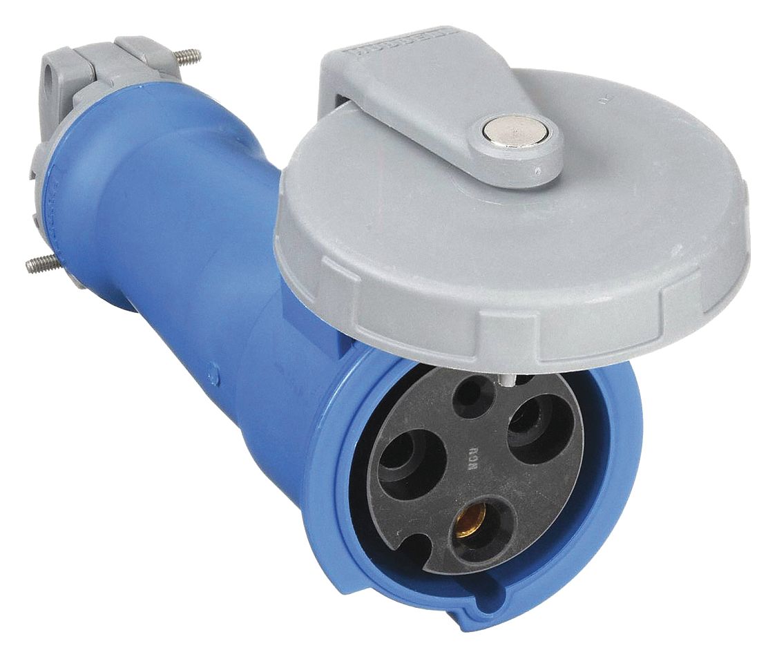 Watertight Pin and Sleeve Connector: 100 A, 250V AC, 15 hp Horsepower Rating, IEC Grounding