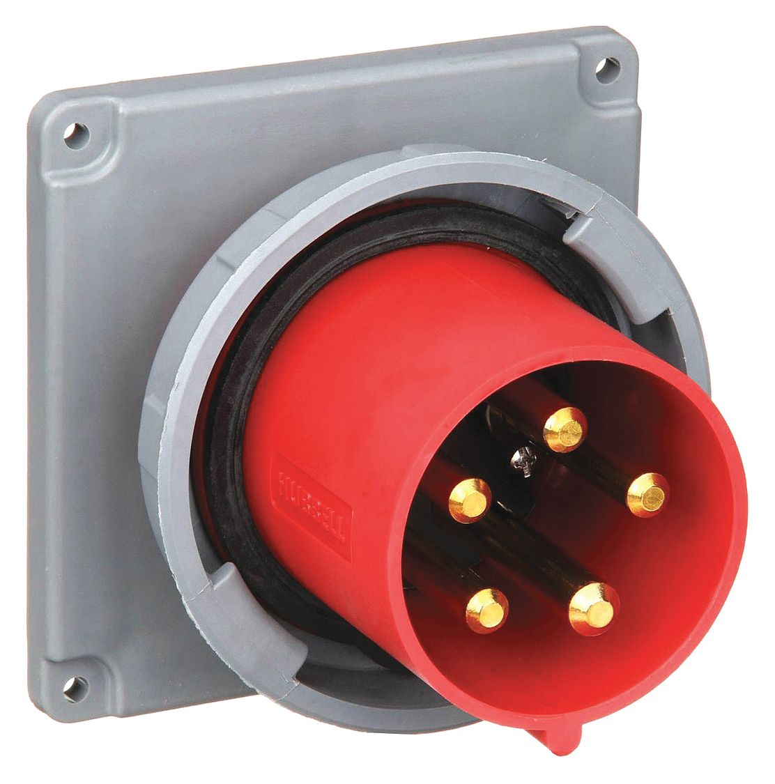 Watertight Pin and Sleeve Inlet: 100 A, 277/480V AC, IEC Grounding, Red, 40 hp Horsepower Rating