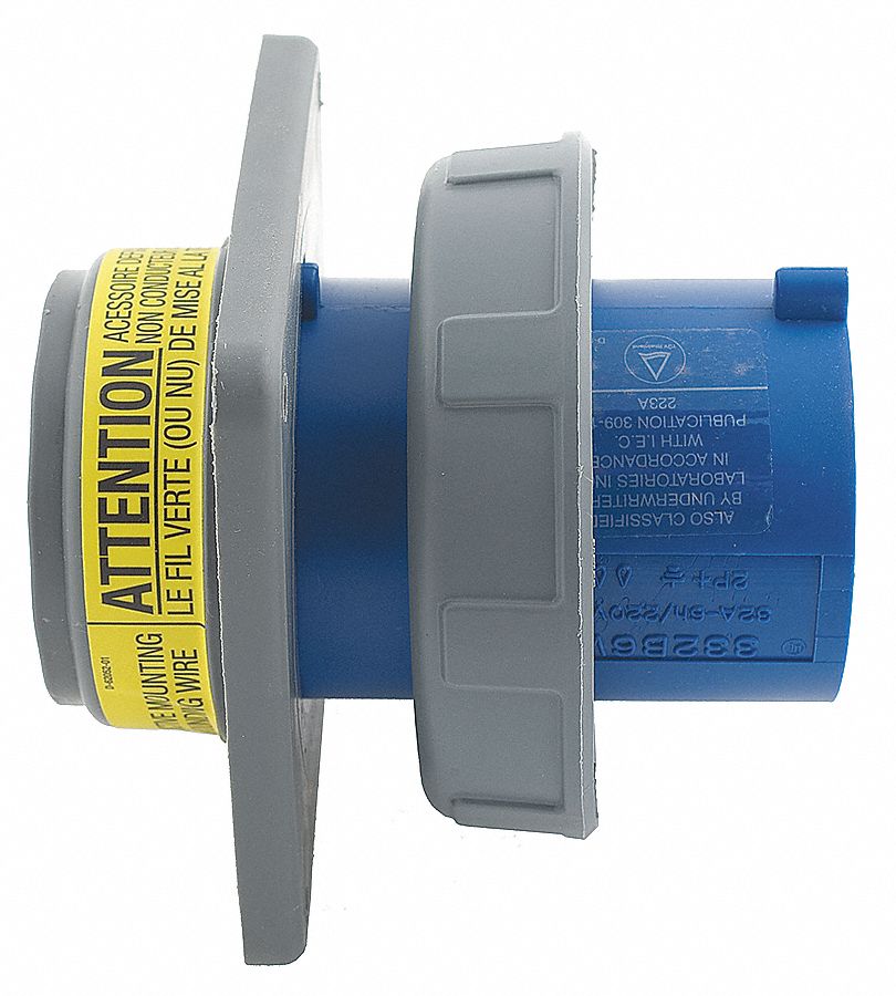 3D130 - IEC Pin and Sleeve Inlet 100A 250V Blue