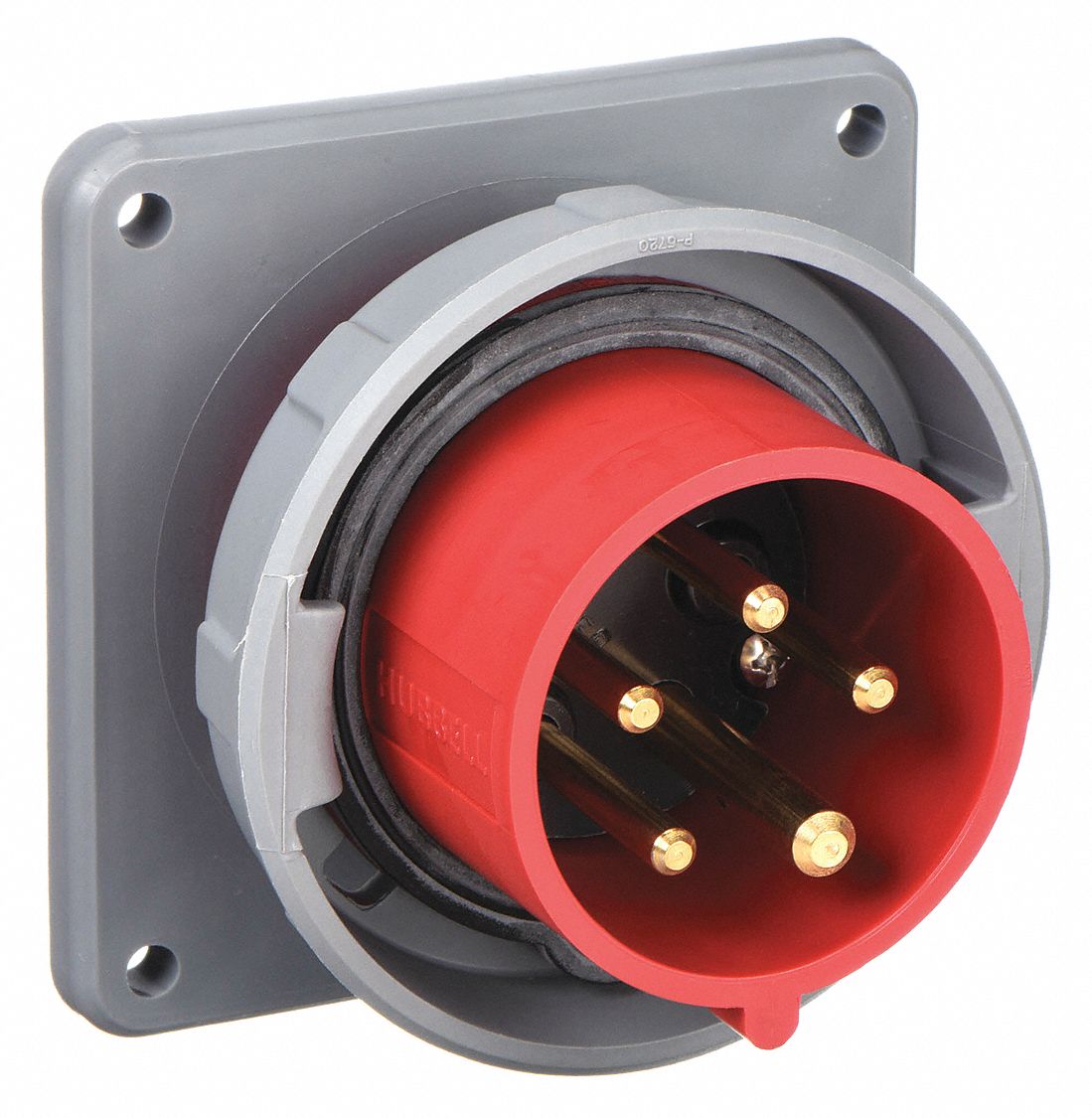 Watertight Pin and Sleeve Inlet: 20 A, 277/480V AC, IEC Grounding, Red, 10 hp Horsepower Rating