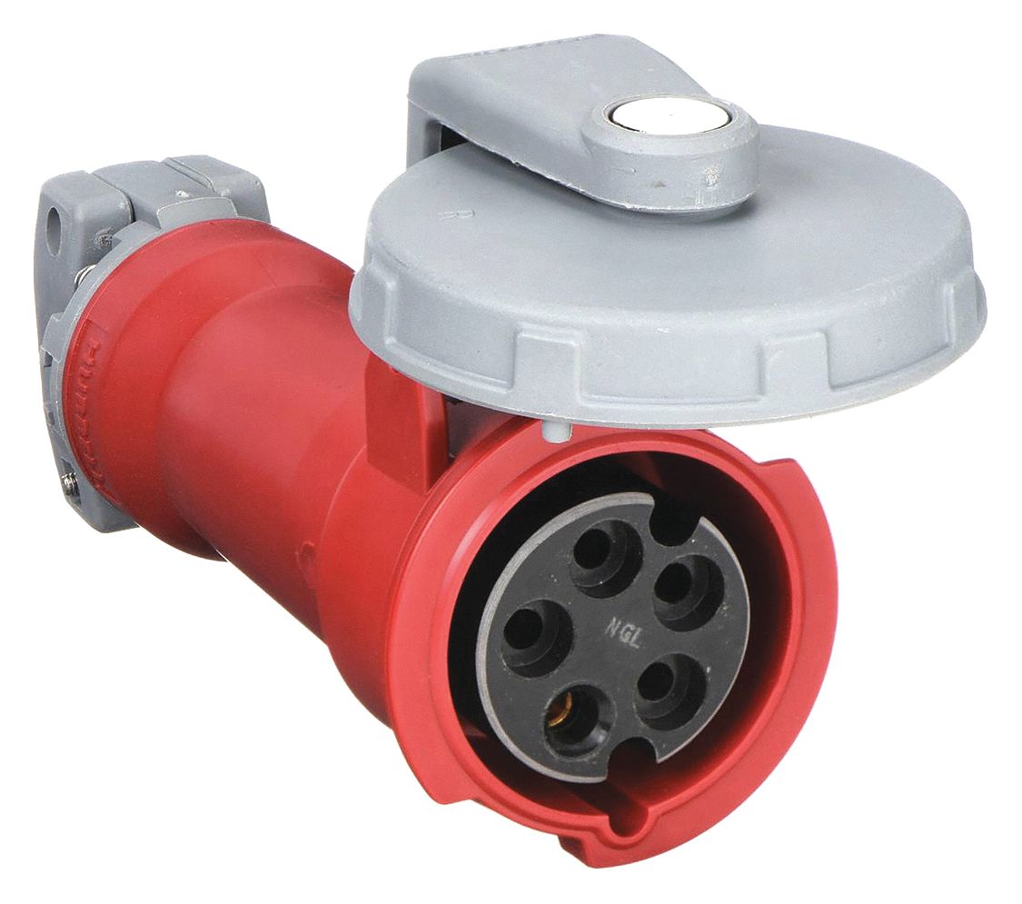 WATERTIGHT PIN AND SLEEVE CONNECTOR, 20 A, 277/480V AC, 10 HORSEPOWER RATING, IEC GROUNDING