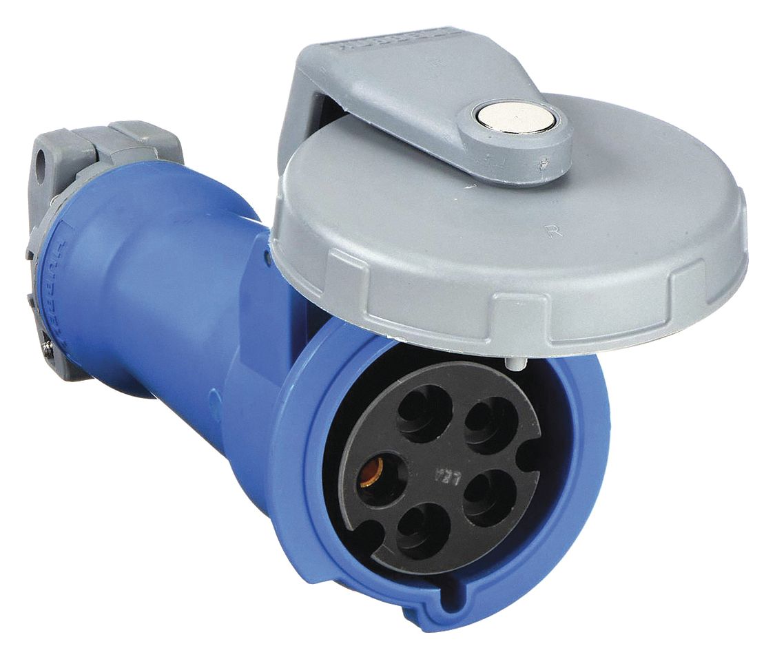 Watertight Pin and Sleeve Connector: 30 A, 120/208V AC, 5 hp Horsepower Rating, IEC Grounding