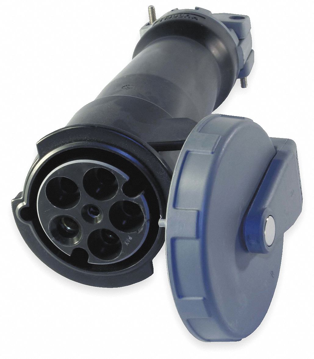 Watertight Pin and Sleeve Connector: 60 A, 347/600V AC, 25 hp Horsepower Rating, IEC Grounding