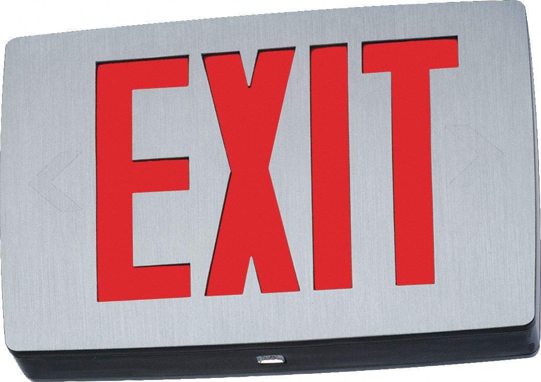 LITHONIA LIGHTING Exit Sign Emergency Battery Backup, LED, Black, Red, 2 Faces, Ceiling, Nickel