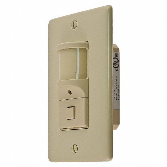 Wall Switch Box Occupancy Sensor, 1200 sq ft Passive Infrared, Ivory ...