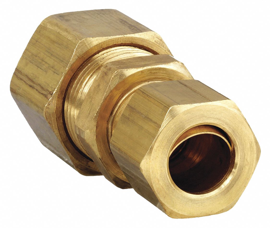 UNION REDUCER: BRASS, COMPRESSION X COMPRESSION, FOR ⅜ IN X ½ IN TUBE OD