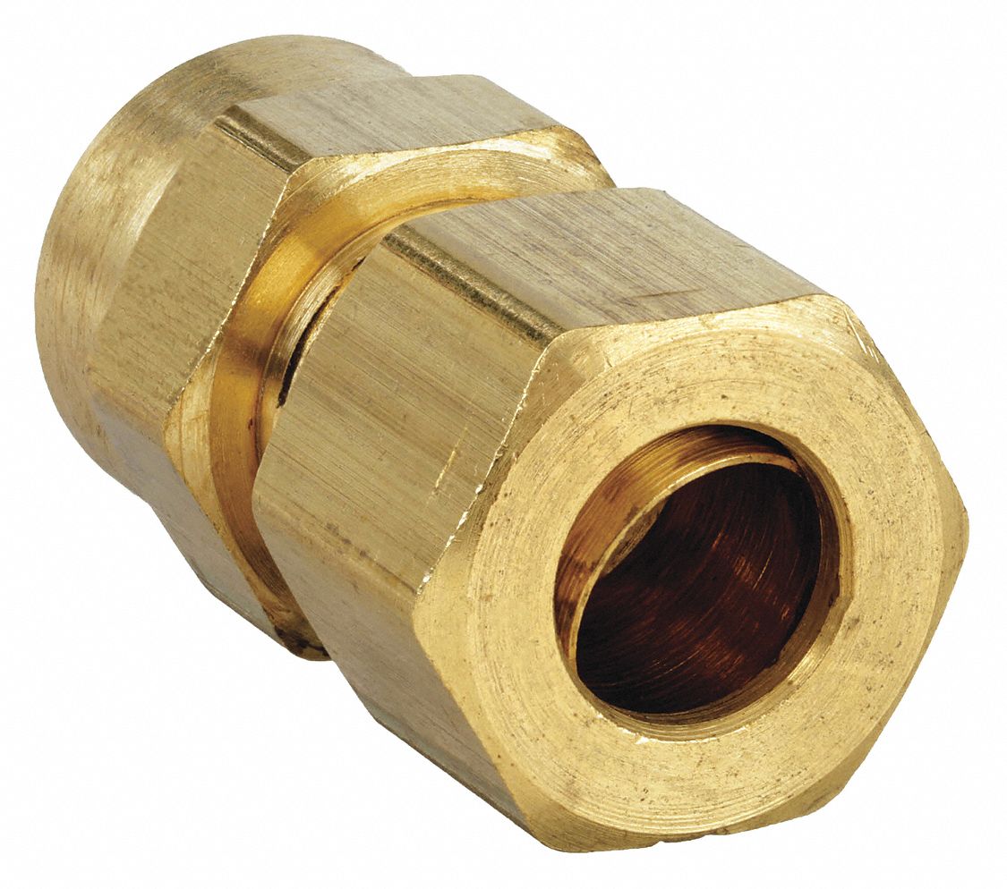 FEMALE CONNECTOR: BRASS, COMPRESSION X FNPTF, ¼ IN PIPE SIZE, FOR 5/16 IN TUBE OD