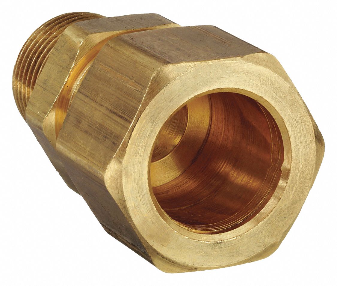 MALE CONNECTOR: BRASS, COMPRESSION X MNPT, ⅛ IN PIPE SIZE, FOR 5/16 IN TUBE OD, 10 PK