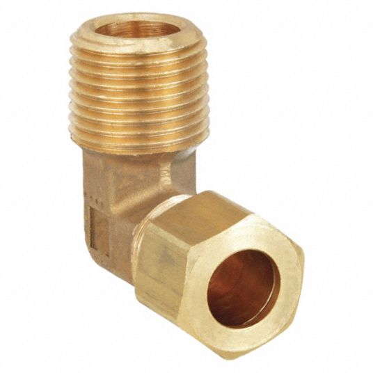 Lead Free Brass Compression Fittings - Male 90 Elbows - 7/16T x 1