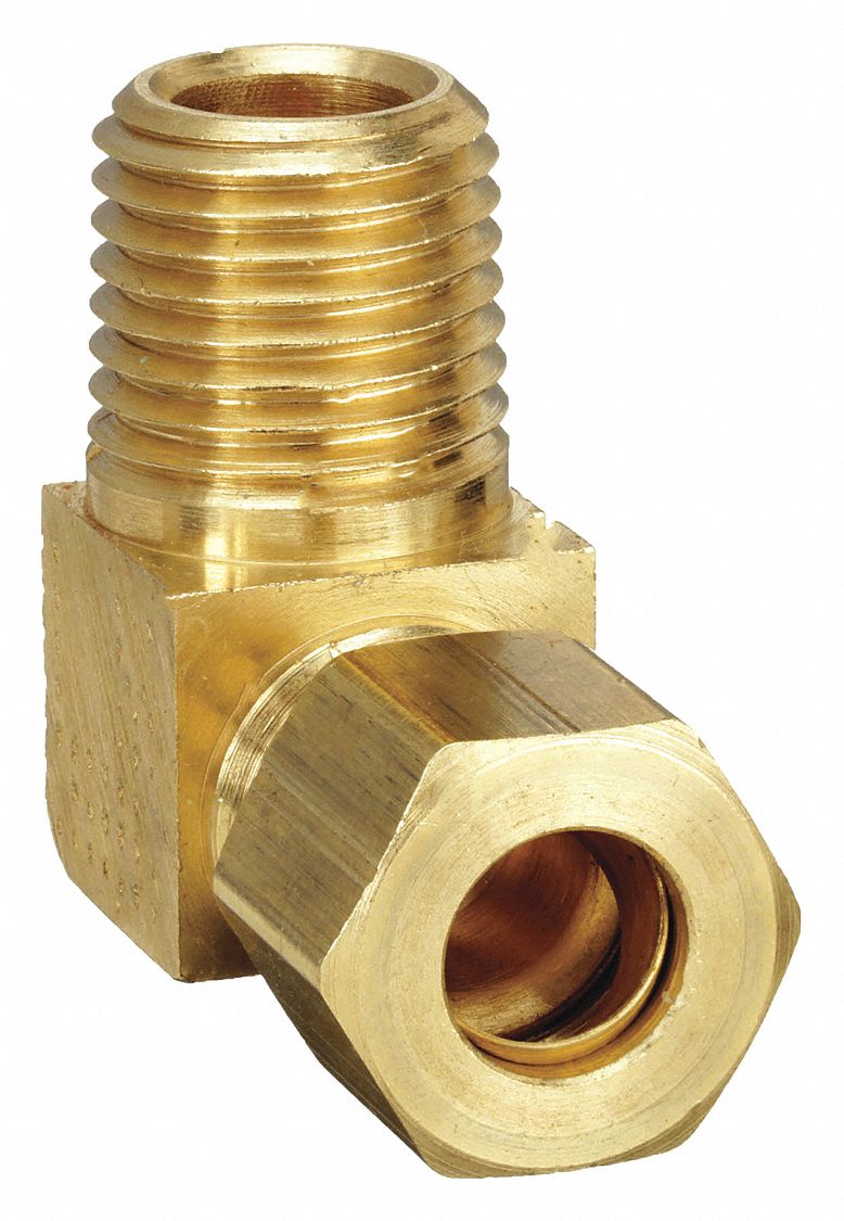 EXTENDED MALE ELBOW, 90 ° : BRASS, COMPRESSION X MNPT, ⅛ IN PIPE SIZE