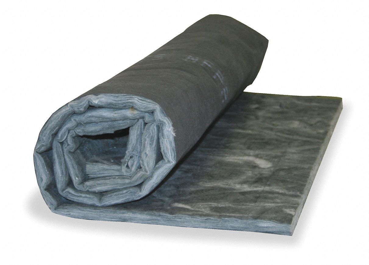 Duct Liner: 48 in Wd, 25 ft Lg, 0.6 Noise Reduction Coefficient (NRC), 1 in Thick, Black