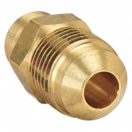 Brass Flared Tube Flare to Solder: 1/4 Tube OD, 7/16-20 Thread, 45 °  Flared Angle