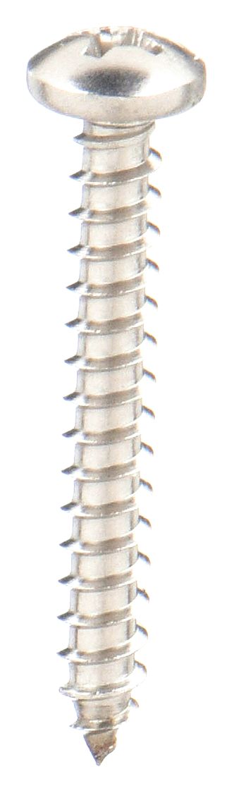 TAPPING SHEET METAL SCREW, SIZE #14, 1½ IN L, 18-8 SS, PLAIN FINISH, PAN, A, 100 PK