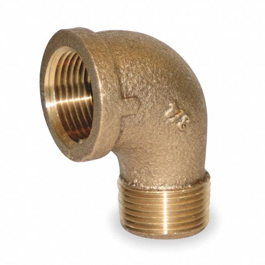 GRAINGER APPROVED Red Brass Street Elbow, 90 Degrees, MNPT x FNPT, 3/4 in Pipe Size, 1 EA
