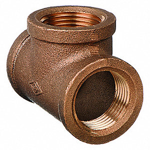 TEE,RED BRASS,1 1/2 IN,150 PSI,CLAS