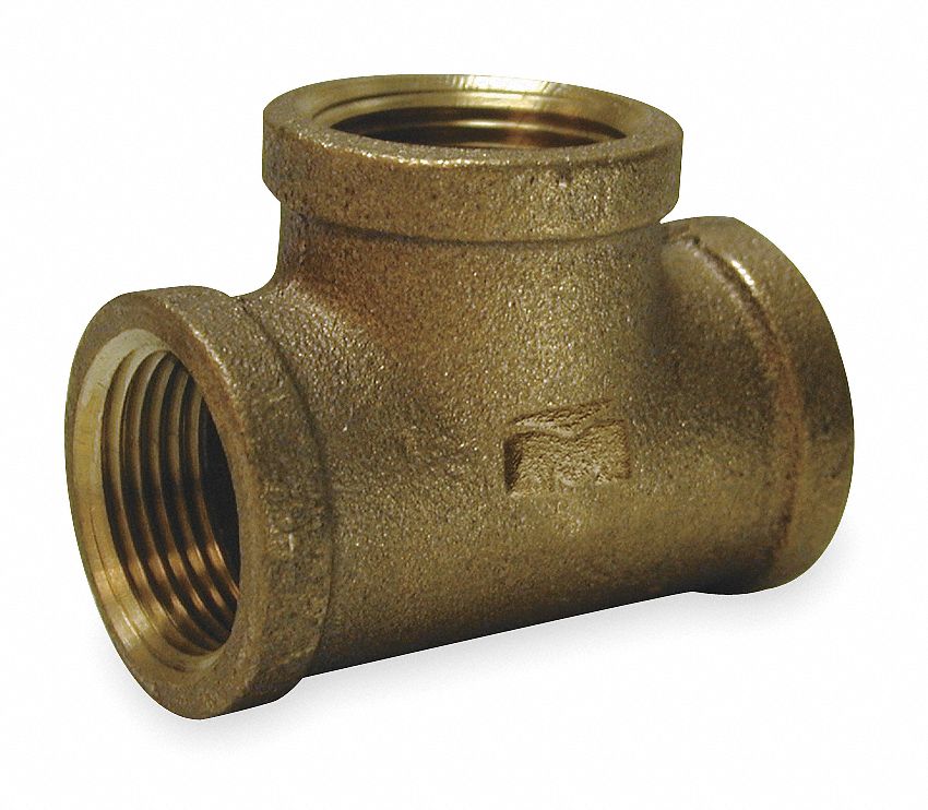 GRAINGER APPROVED Red Brass Tee, FNPT, 2 1/2 in Pipe Size, 1 EA - 1VFA6 ...