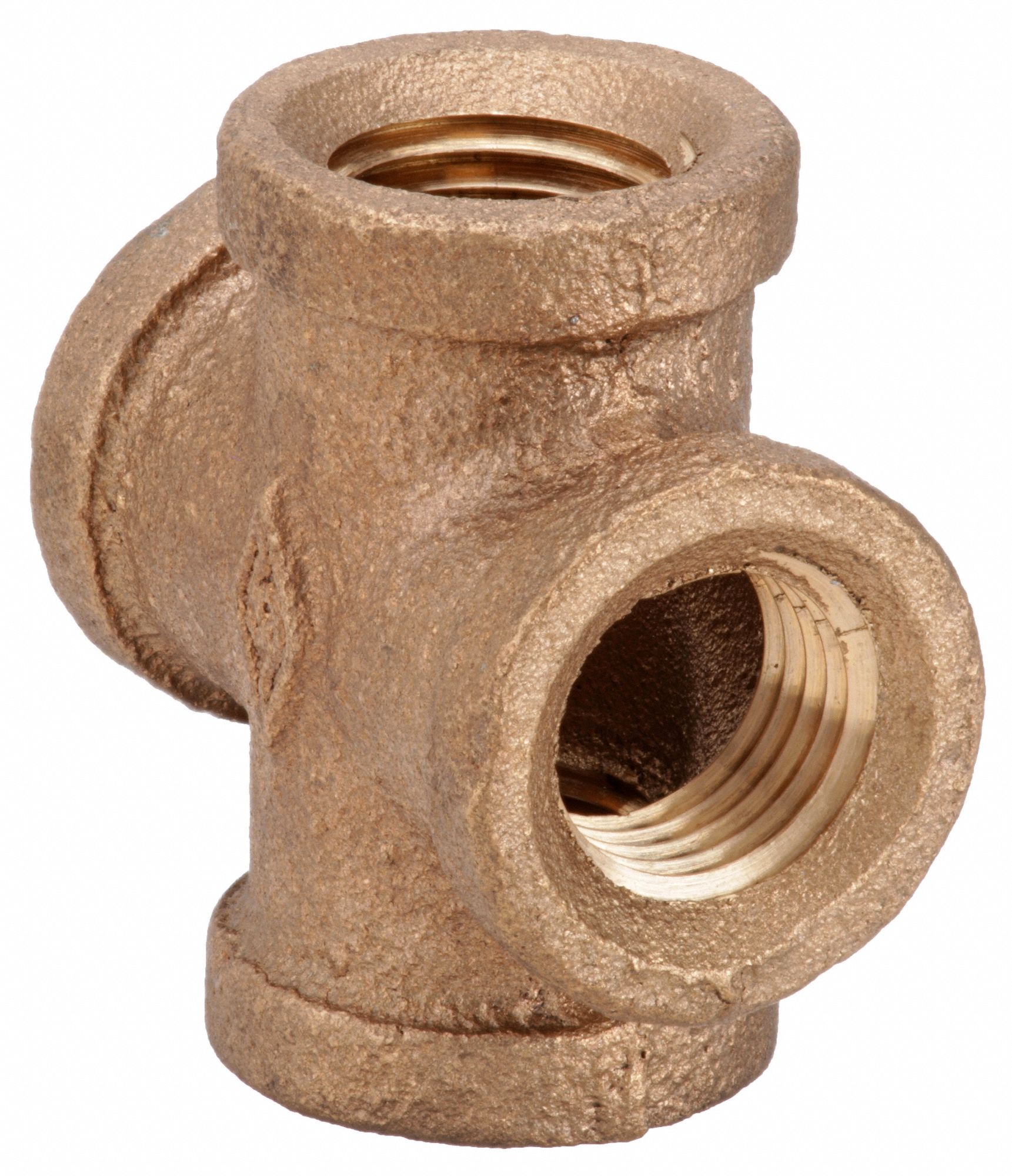 Cross: Red Brass, 1/4 in x 1/4 in x 1/4 in x 1/4 in Fitting Pipe Size