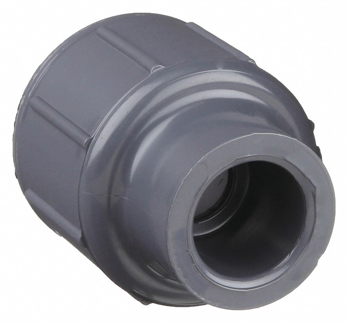 REDUCING COUPLING: 4 IN X 2 IN FITTING, SCHEDULE 80, FEMALE X FEMALE SOCKETS, GREY